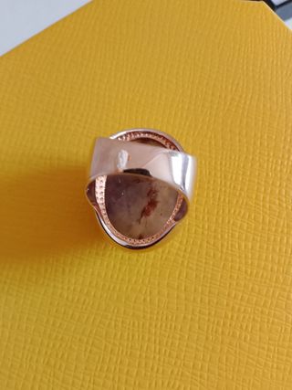 Sortija plata piedras Cuarzo