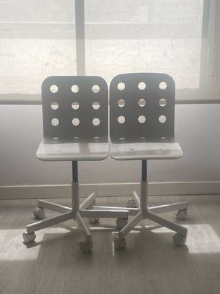 2 Sillas escritorio niños - Gris/Blanco
