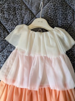 Vestito bimba tulle rosa chiaro