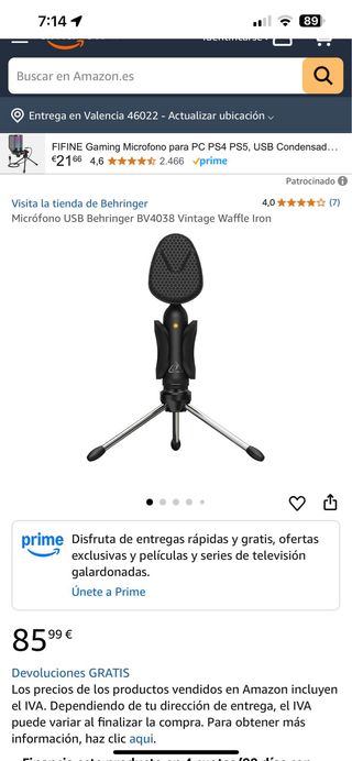 Micrófono Condensador Behringer BV4038