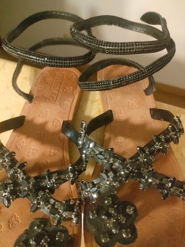 Sandali gioiello neri marroni