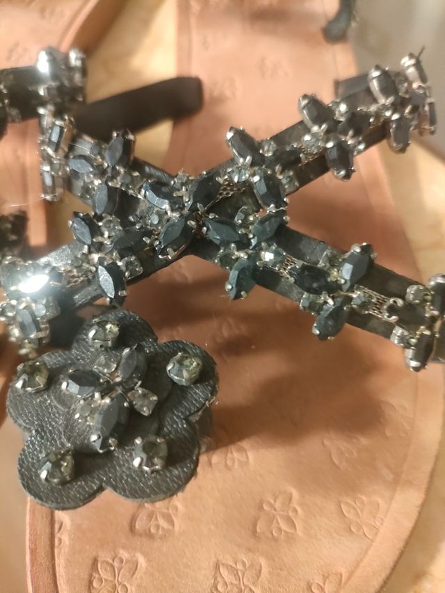 Sandali gioiello neri marroni