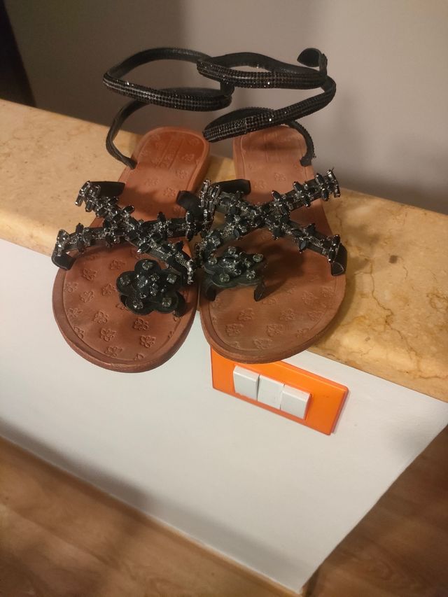 Sandali gioiello neri marroni