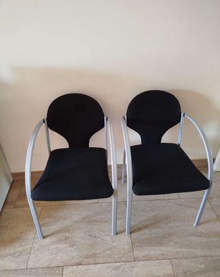 2 Sillas oficina - Negro/Plata