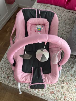 Balancín bebé rosa y gris