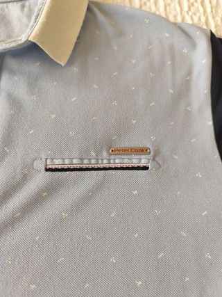 Polo de marca Peter Cook en azul claro - Talla M