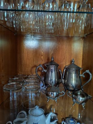 Set da tè/caffè in alpaca antico