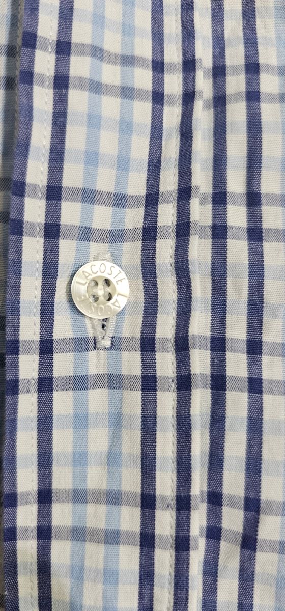 Camicia Lacoste Uomo manica corta M - Quadri Blu