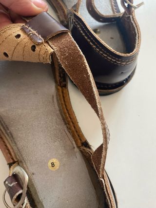 Sandalias Piel Marrón Talla 38