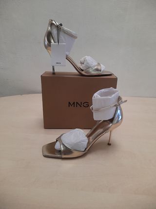 Sandalias doradas Mango - Talla 41