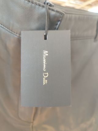 Pantalones Massimo Dutti piel negros