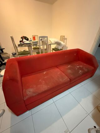 Sofá cama rojo - 2 plazas