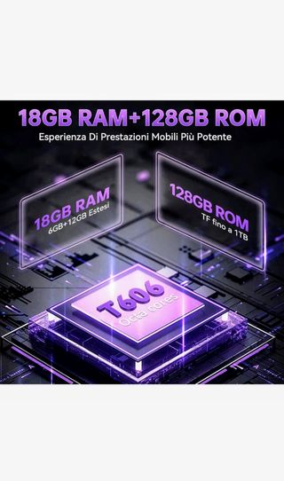 Smartphone Oukitel C51 18GB+128GB Android 14 Black