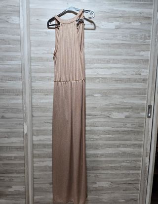 Vestido largo dorado fiesta