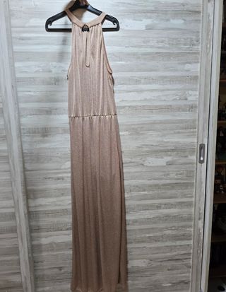 Vestido largo dorado fiesta