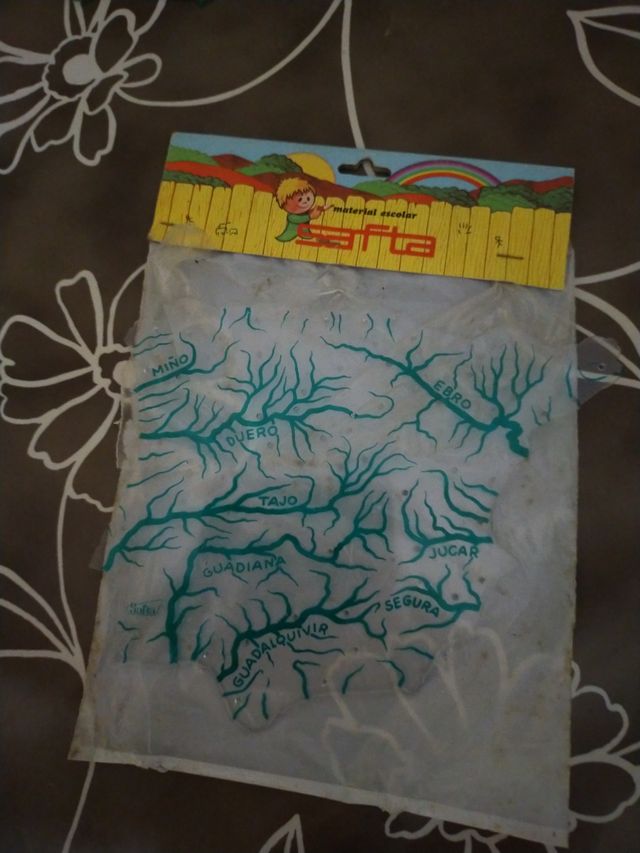 Mapas España: Juego escolar vintage