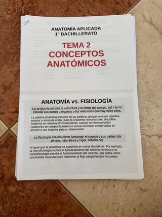 Apuntes de anatomia aplicada 1 bachillerato