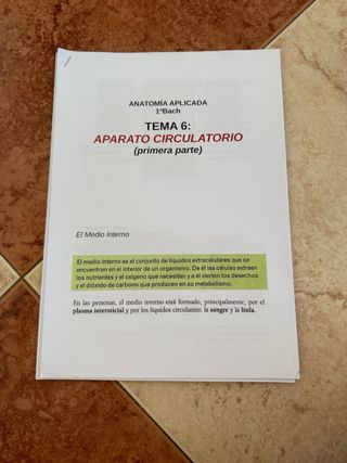 Apuntes de anatomia aplicada 1 bachillerato
