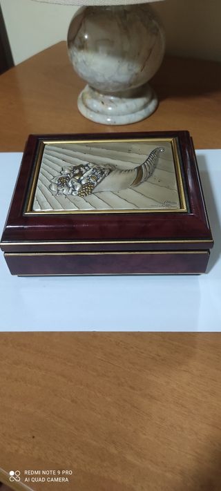 Scatola portagioie legno argento