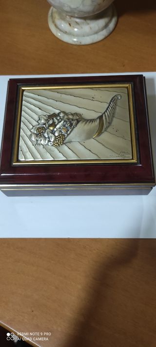 Scatola portagioie legno argento