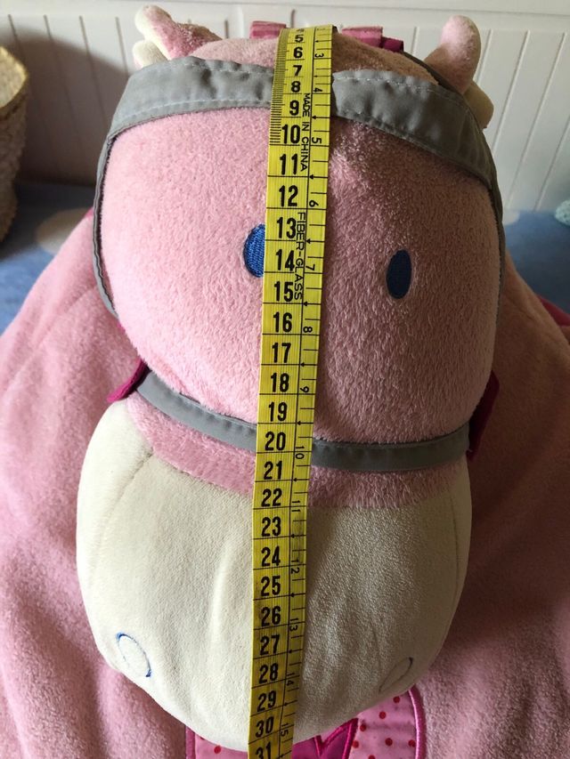 Peluche asiento Puff Caballo Rosa