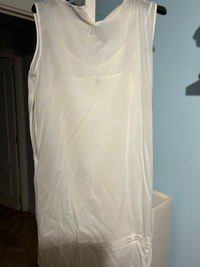 vestido blanco crochet - Talla única,ñ