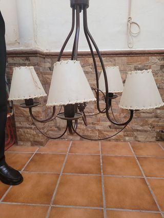 Lámpara techo 5 luces hierro