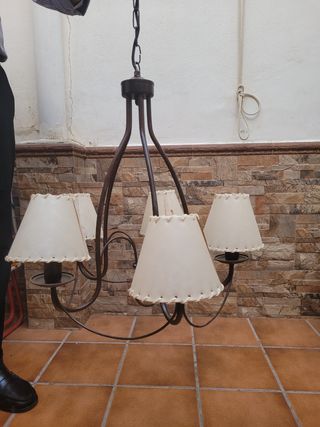 Lámpara techo 5 luces hierro