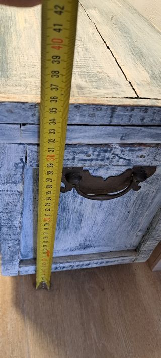 Baúl madera vintage azul