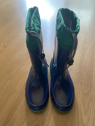 Botas lluvia niño talla 33 - Azul/Verde