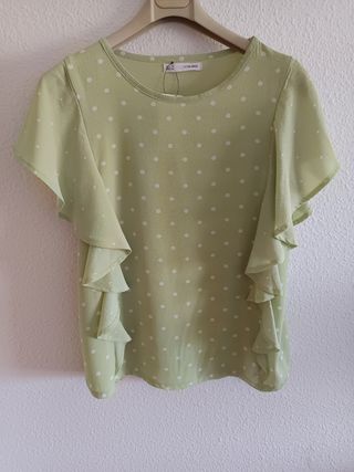 Blusa Sfera verde lunares T-M