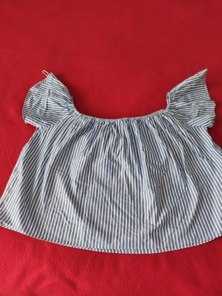 Top Zara rayas azules - hombros caídos