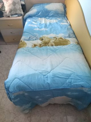 Edredón Polar 90cm - Azul y Blanco