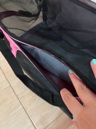 Transportín mascotas rosa-negro