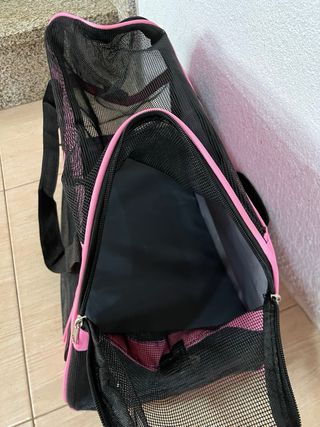Transportín mascotas rosa-negro