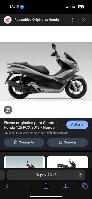 Honda PCX 125 2013: Recambios