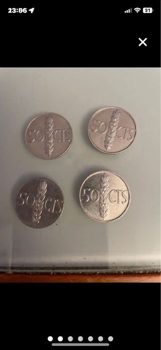 4 Monedas 50 céntimos España