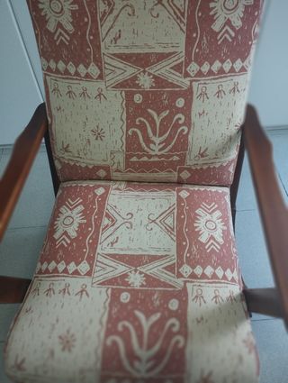 Mecedora madera y tela