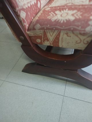 Mecedora madera y tela