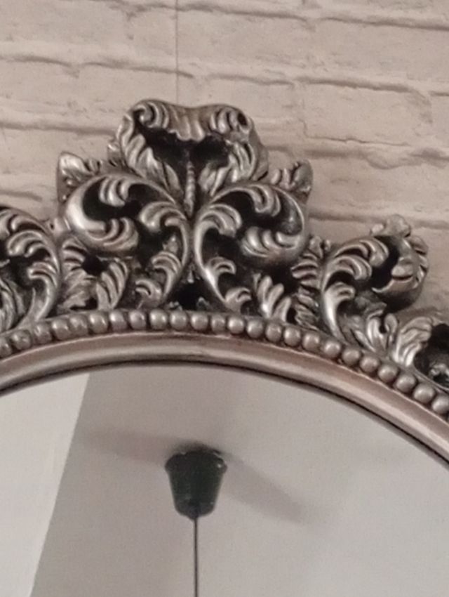 Espejo Ovalado Vintage Plateado