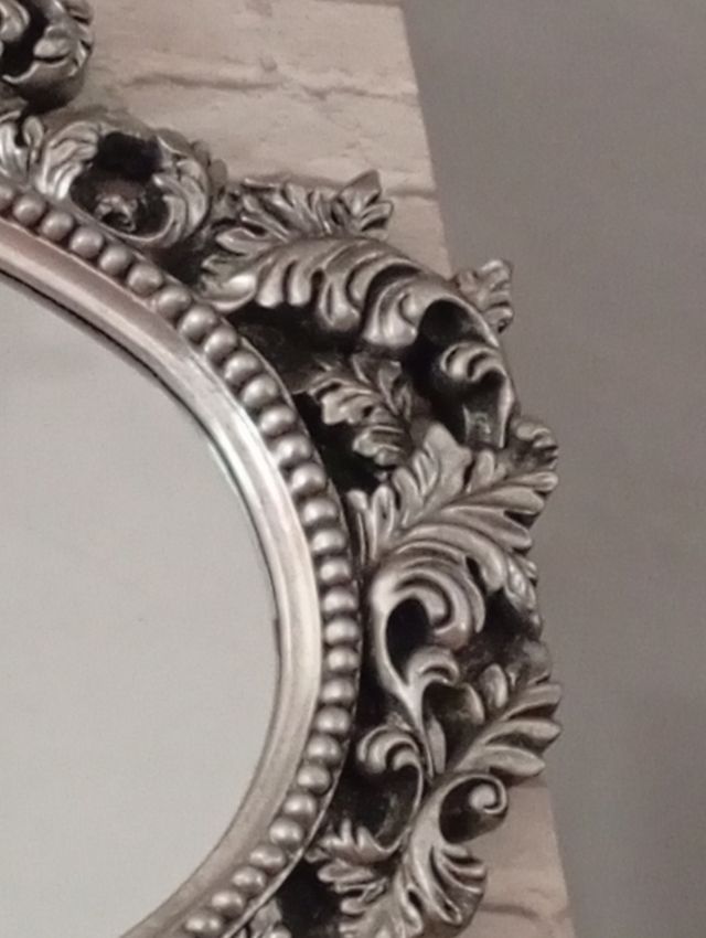 Espejo Ovalado Vintage Plateado
