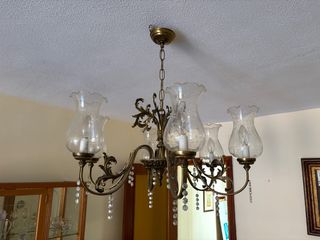 Lampara bronce 5 luces vintage