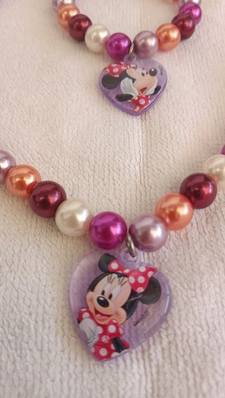 Collar y pulsera Minnie Mouse infantil