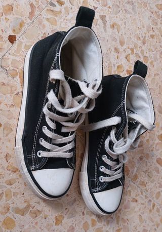 Botas negras tela 36