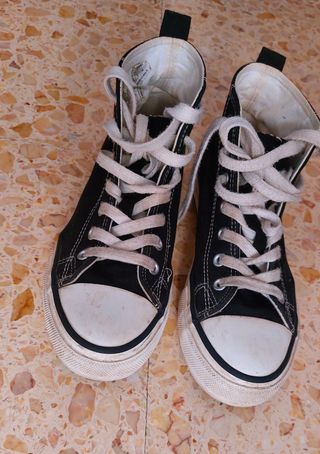 Botas negras tela 36