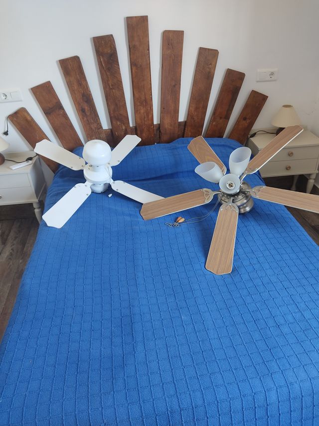 2 Ventiladores techo - blanco y marrón