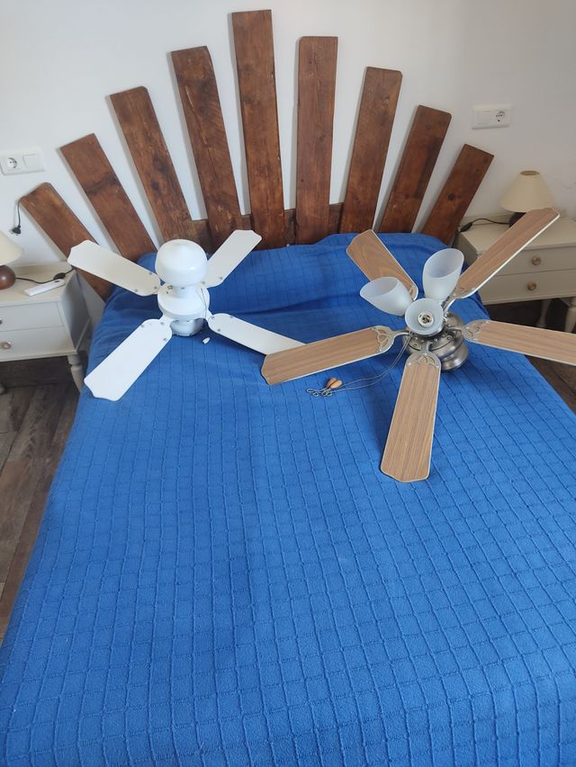 2 Ventiladores techo - blanco y marrón