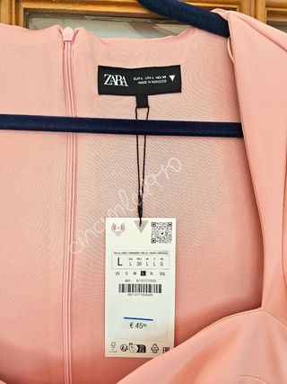 Vestido midi cinturón rosa zara