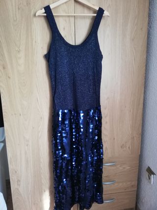 Vestido azul COS lentejuelas