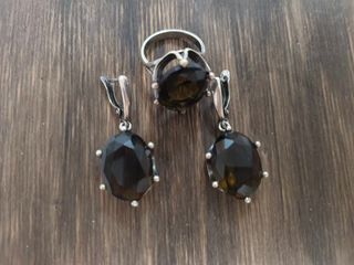 Joyas plata italiana 925,piedras   topacio marrón.
